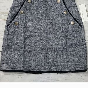 bishop + young Black and White Tweed Fabric with Gold Button NWT